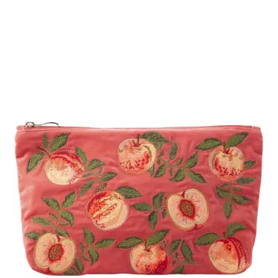 Elizabeth Scarlett Summer Peach Velvet Everyday Pouch - Spiced Coral
