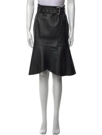 Pre-owned Elizabeth Sulcer X Miss Sixty Leather Knee-length Skirt In Black