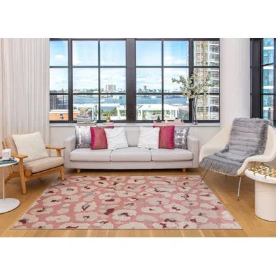 Elizabeth Sutton Collection Vera Abstract Fierce Area Rug In Pink;ivory