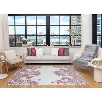 Elizabeth Sutton Collection Vera Floral Spring Beauty Area Rug In Pink;white