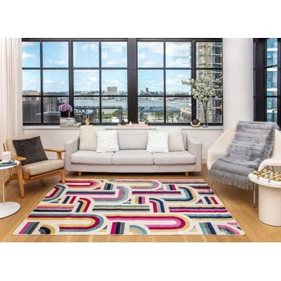 Elizabeth Sutton Collection Vera Modern Sweet Spot Area Rug In Multicolor