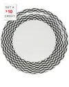 Elizabeth Sutton Home B&w Chevron Dinner Plate With $10 Credit