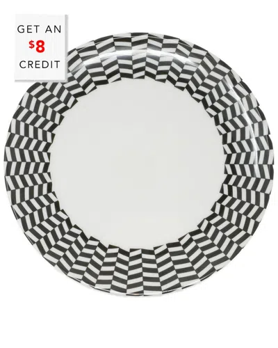 Elizabeth Sutton Home B&w Chevron Salad Plate With $8 Credit