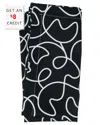Elizabeth Sutton Home B&w Squiggly Starburst Faux Linen Napkin With $8 Credit