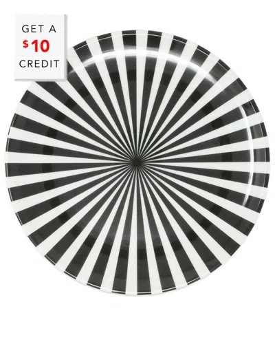 Elizabeth Sutton Home B&w Starburst Dinner Plate With $10 Credit