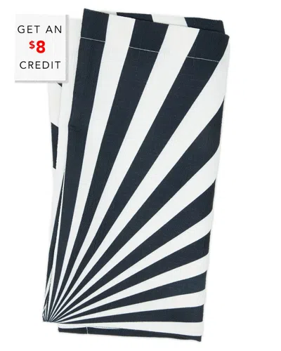 Elizabeth Sutton Home B&w Starburst Faux Linen Napkin With $8 Credit