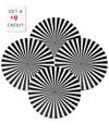 Elizabeth Sutton Home B&w Starburst Round Placemats With $9 Credit