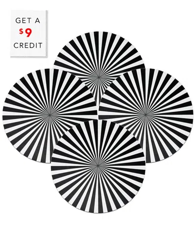 Elizabeth Sutton Home B&w Starburst Round Placemats With $9 Credit