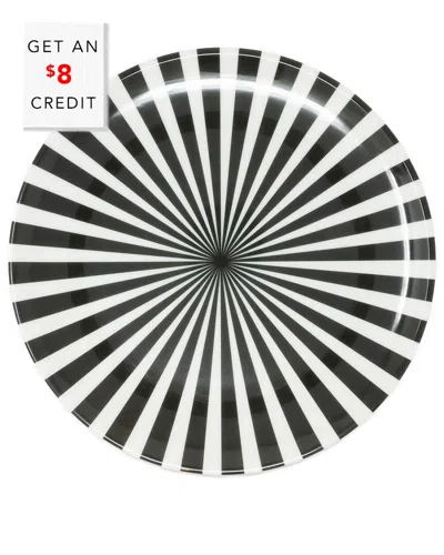Elizabeth Sutton Home B&w Starburst Salad Plate With $8 Credit