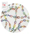 Elizabeth Sutton Home Large Chain Link Dinner Plate With $10 Credit In Multi