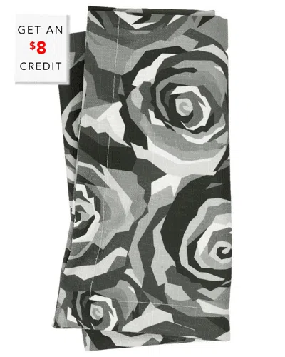 Elizabeth Sutton Home Roses Faux Linen Napkin With $8 Credit