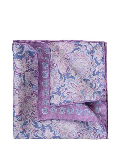 Elizabetta Assisi Double-sided Pocket Square In Purple