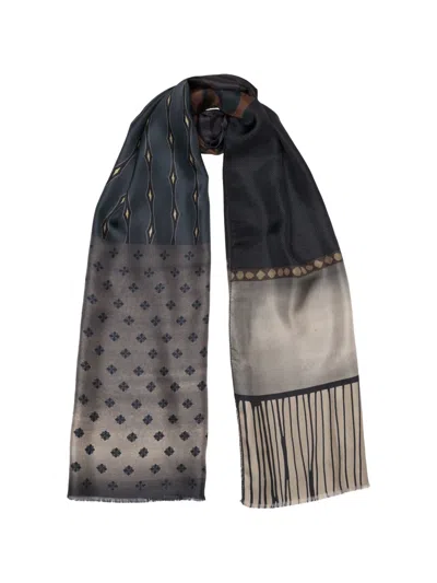 Elizabetta Atri Silk Scarf In Gray