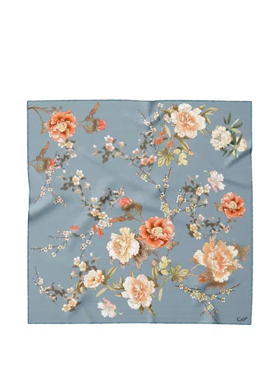 Elizabetta Carina Silk Scarf In Blue