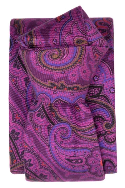 Elizabetta Cosimo Paisley-print Silk Tie In Purple