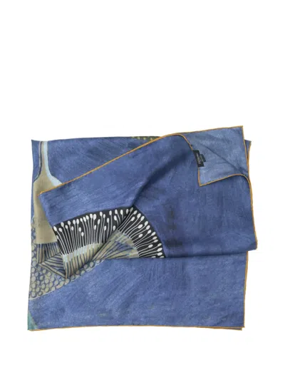 Elizabetta Cristina Floral-print Scarf In 블루