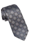 Elizabetta De Sica- Extra Long Silk Jacquard Tie For Men In Navy And Blue