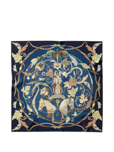 Elizabetta Elena Silk Bandana In Blue