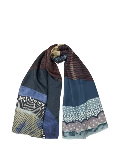 Elizabetta Elisa Abstract-floral Scarf In 블루