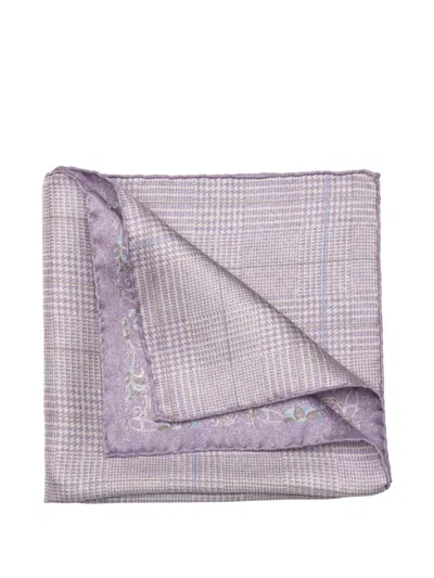 Elizabetta Enzo Check Pocket Square In Purple