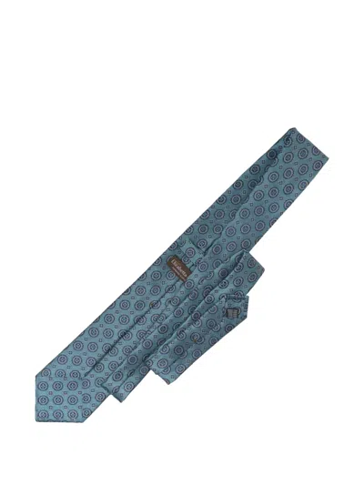 Elizabetta Ercole Medallion-jacquard Tie In Blue
