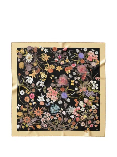 Elizabetta Flora Floral-print Scarf In Black