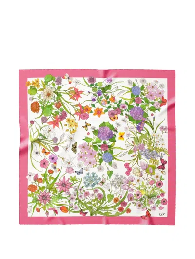 Elizabetta Flora Silk Scarf In Pink