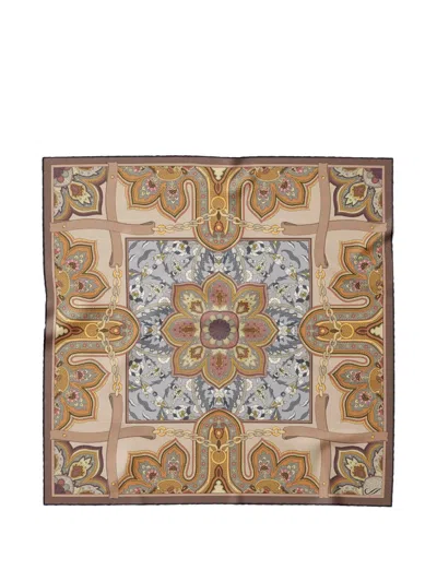 Elizabetta Francesca Paisley-print Silk Scarf In Neutral