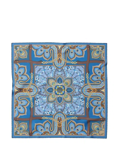 Elizabetta Francesca Silk Scarf In Blue