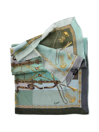 Elizabetta Gabriella Equestrian-print Silk Scarf In Multi