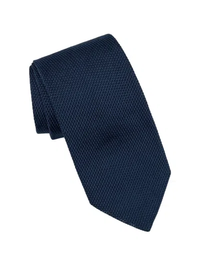 Elizabetta Grenadine Silk Tie In Blue