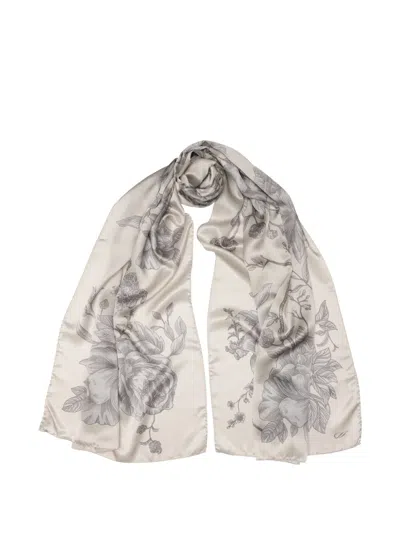Elizabetta Isabella Floral-print Scarf In Neutral