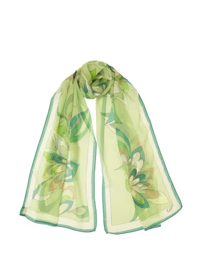 Elizabetta Liana Floral-print Scarf In Green