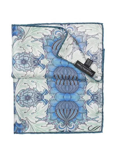 Elizabetta Londra Floral-print Pocket Square In Blue