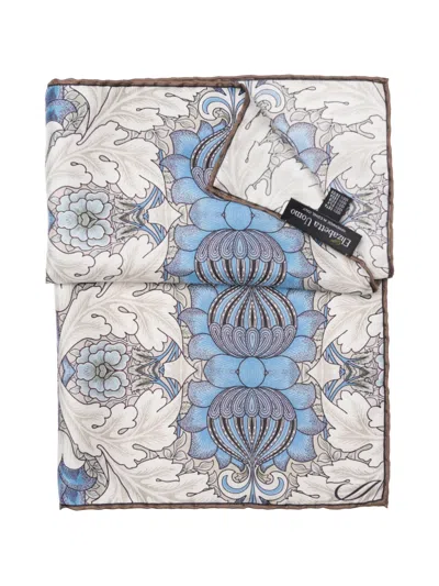Elizabetta Londra Floral-print Silk Pocket Square In Multi
