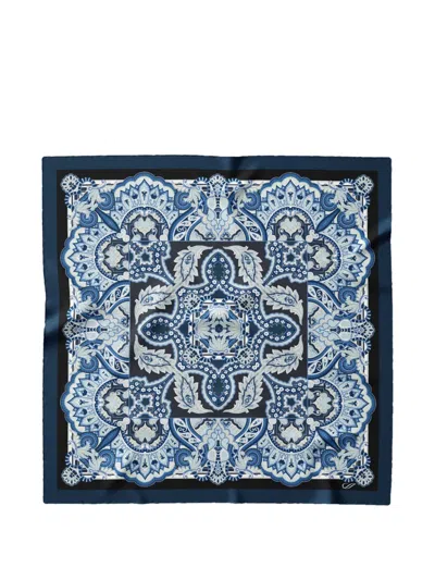 Elizabetta Malta Paisley-print Silk Scarf In Blue