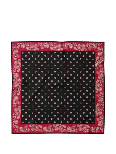 Elizabetta Medallion-print Paisley-border Pocket Square In Purple