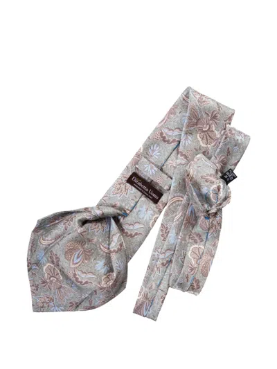 Elizabetta Medici Floral-print Tie In Gray