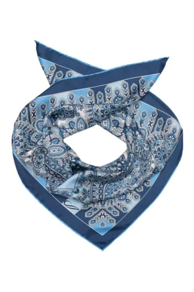 Elizabetta Messina - Hand Rolled Silk Neckerchief For Men In Azure