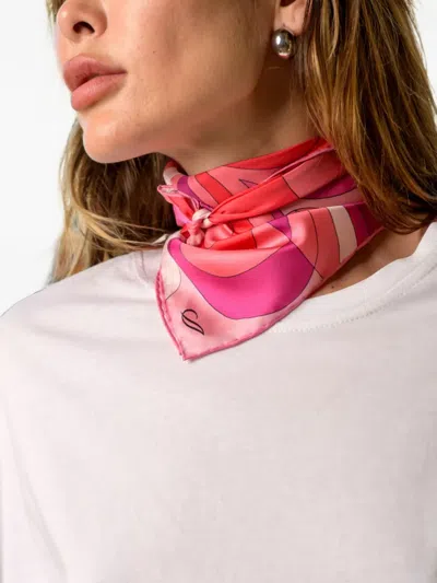 Elizabetta Michelle Silk Bandana In Pink
