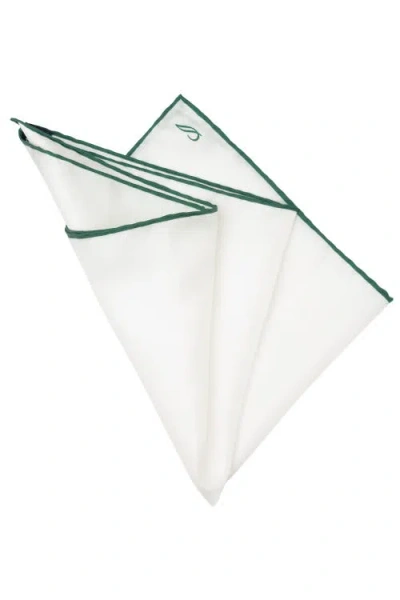 Elizabetta Mont Blan Pocket Square In White