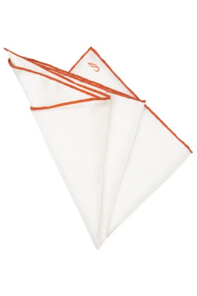 Elizabetta Mont Blanc Pocket Square In White