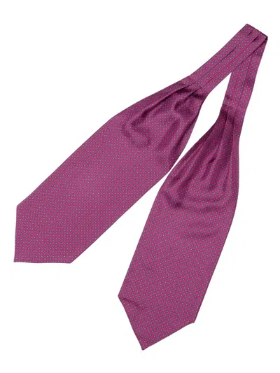 Elizabetta Navona Micro-medallion Print Silk Cravat Tie In Purple