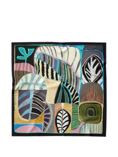Elizabetta Nicola Abstract-print Scarf In Black