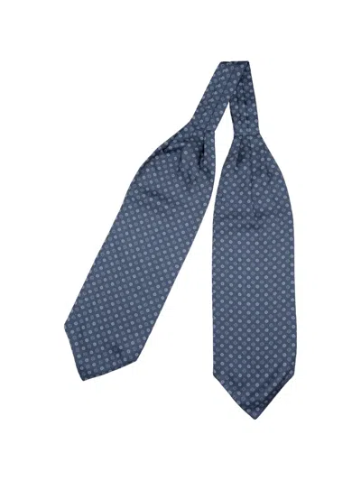 Elizabetta Nino Dot-print Silk Cravat In Blue
