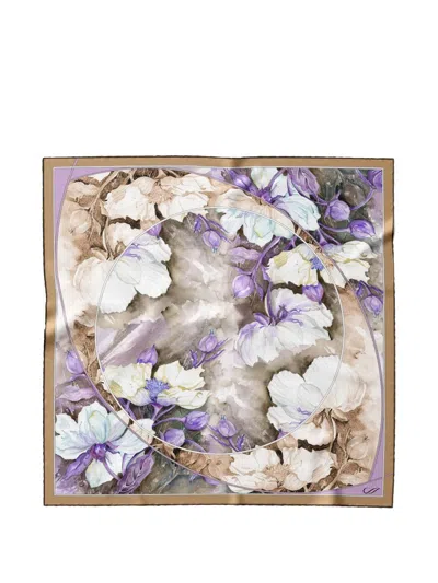 Elizabetta Odetta Floral-print Silk Bandana In Neutral