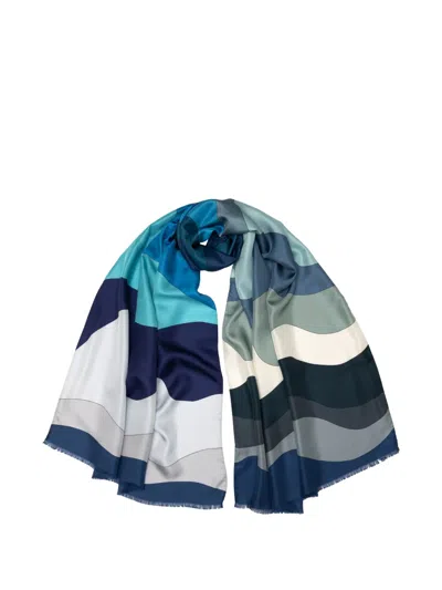 Elizabetta Onda Wavy-print Silk Scarf In Multi