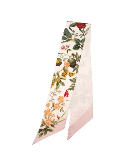 Elizabetta Ornella Botanical-print Silk Scarf In Pink
