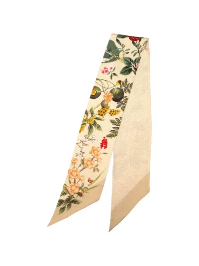 Elizabetta Ornella Silk Scarf In Neutral