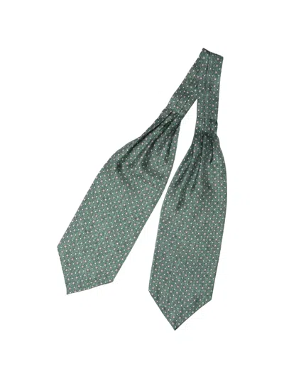Elizabetta Ostuni Medallion-print Silk Cravat In Green